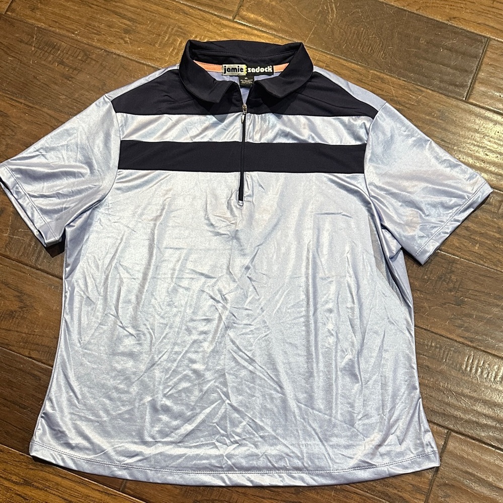 Jamie Sadock Men's Polo in Metallic Blue and Black XL‎
